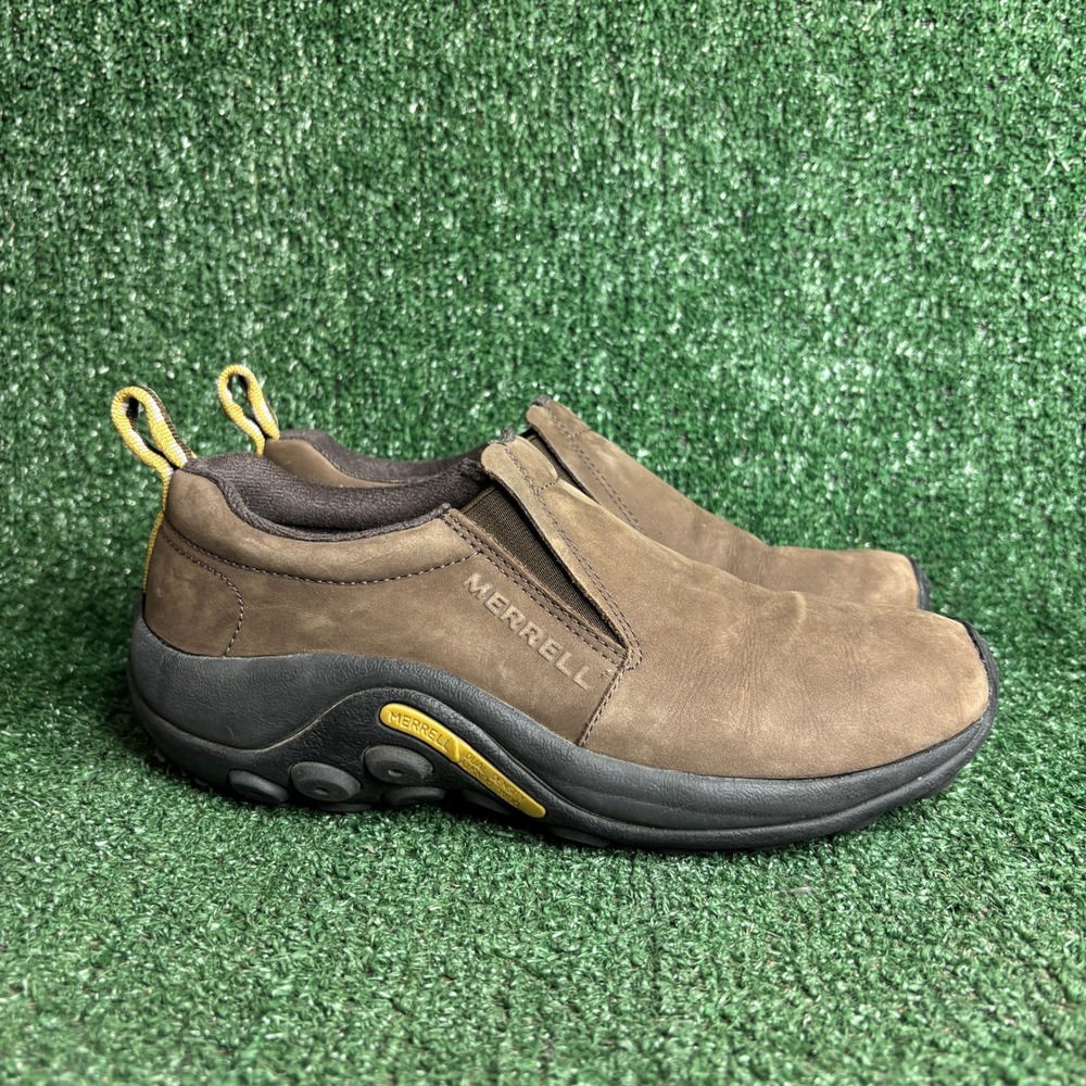 Merrell Jungle Moc‎ Bracken Leather Slip On Comfort Gorpcore Shoes Brown Mens 9